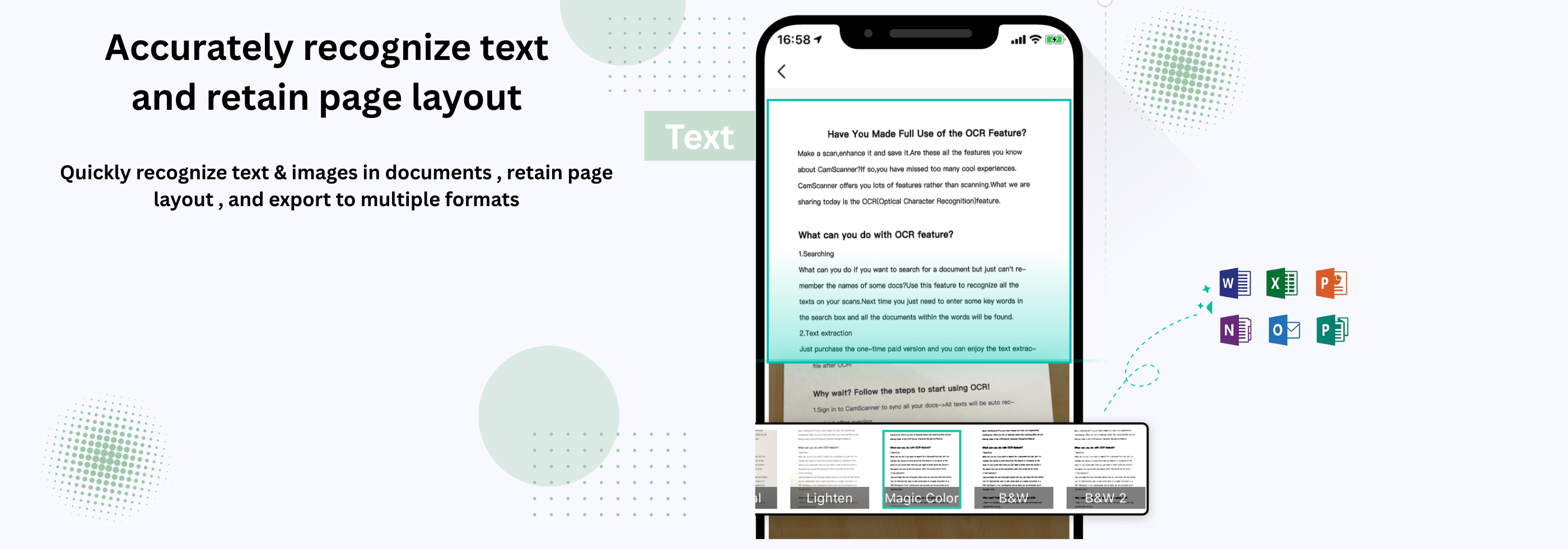 Accurately recognize text and retain page layout